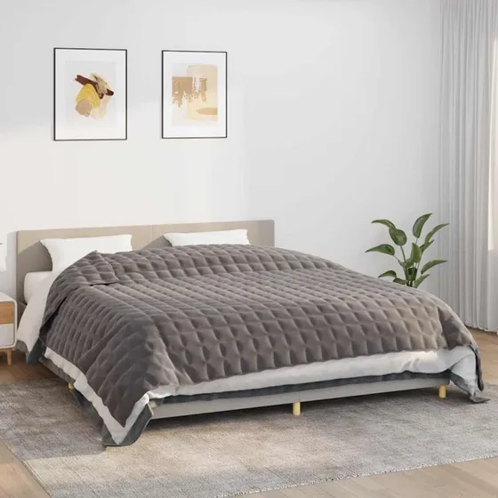 Tyngdetæppe 220x260 cm, 11 kg - Gråt slidstærkt stof