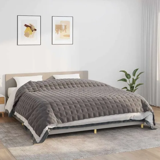 Tyngdetæppe 235x290 cm, 11 kg – Grå, åndbart stof