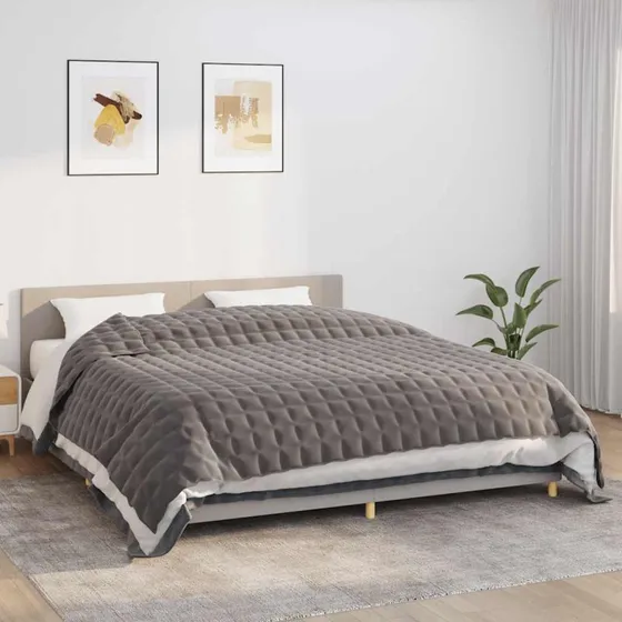 Tyngdetæppe 235x290 cm 15 kg – Gråt, åndbart stof