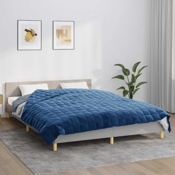 Tyngdetæppe 220x235 cm 11 kg - Blåt åndbart stof