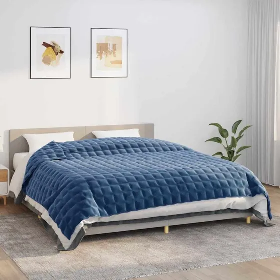 Tyngdetæppe 235x290 cm, 15 kg – Blåt komforttæppe