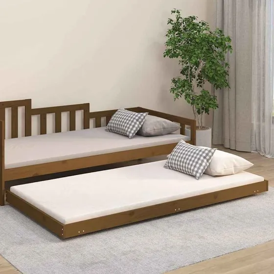 Sengeramme i massivt fyrretræ 100x200 cm – gyldenbrun