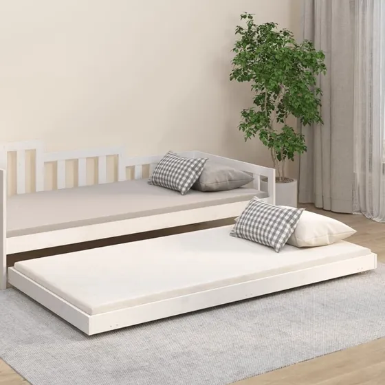 Sengeramme 80x200 cm i massivt fyrretræ, hvid