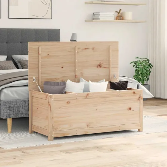 Opbevaringskasse i massivt fyrretr 110x50x45,5 cm