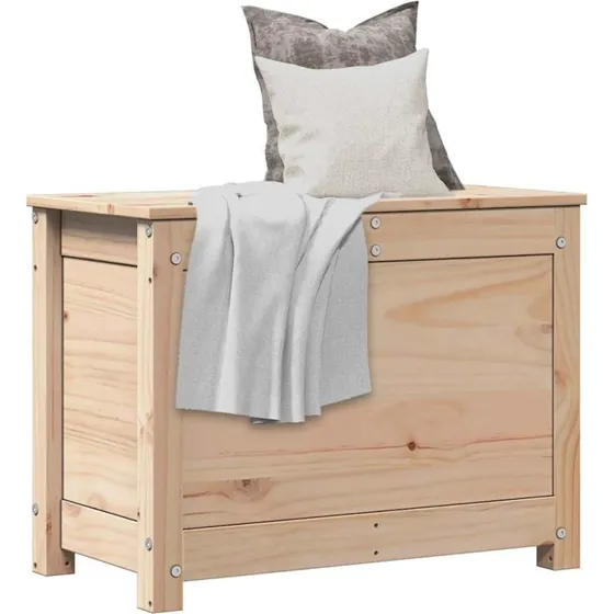 Opbevaringskasse i massivt fyrretr 60x32x45,5 cm