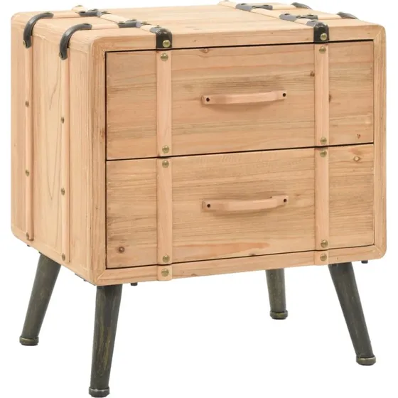 Sengeskab i massivt fyrretræ 50x35x57 cm – retro natbord