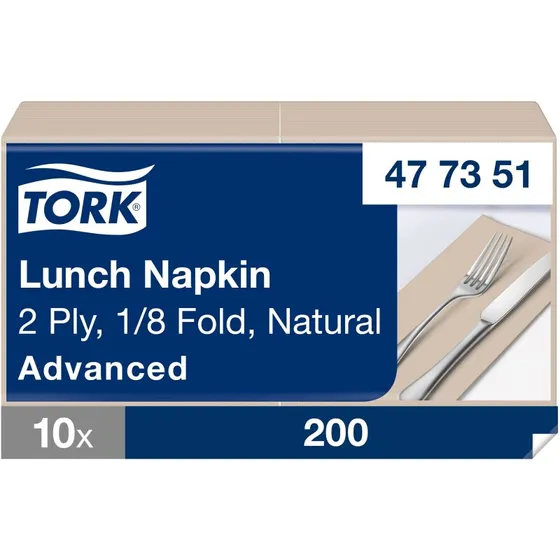 Tork 477351 servietter 2-lags 1/8 fold 33 cm natur 200 stk