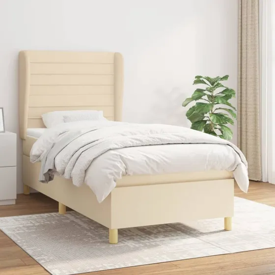 Kontinentalseng 80x200 cm med madras - creme stof