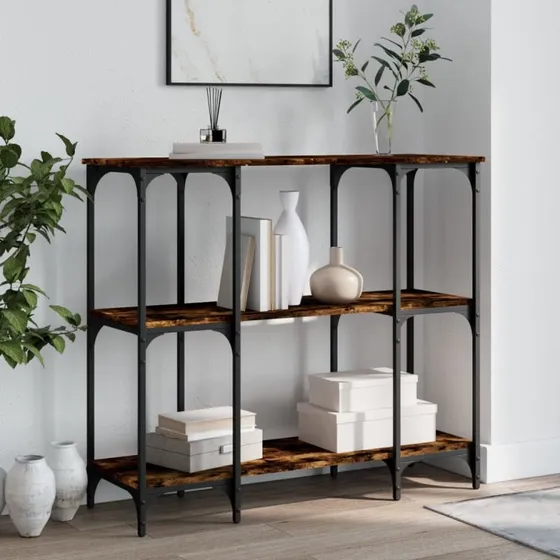 Konsolbord 102x35x50 cm i røget egetræ