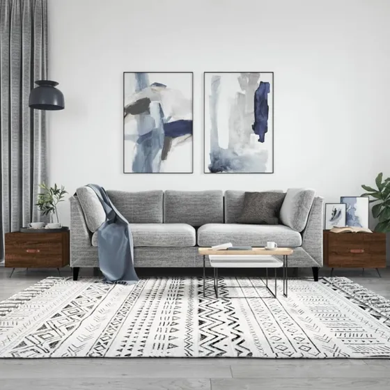 Sofaborde 2 stk. 50x50x40 cm - Brun egetræsfinish