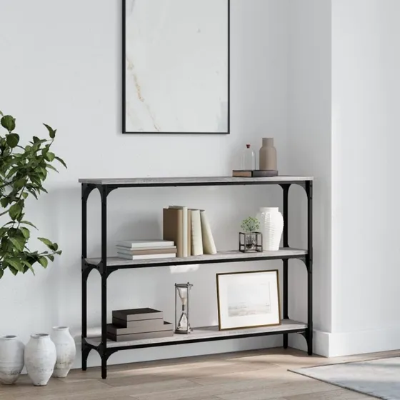 Konsolbord 100x22,5x75 cm Sonoma-eg (grå)
