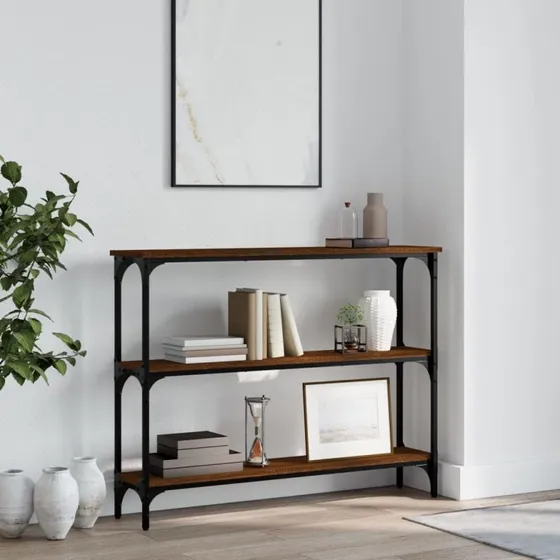 Konsolbord 100x22,5x75 cm i konstrueret træ - brun egetræ