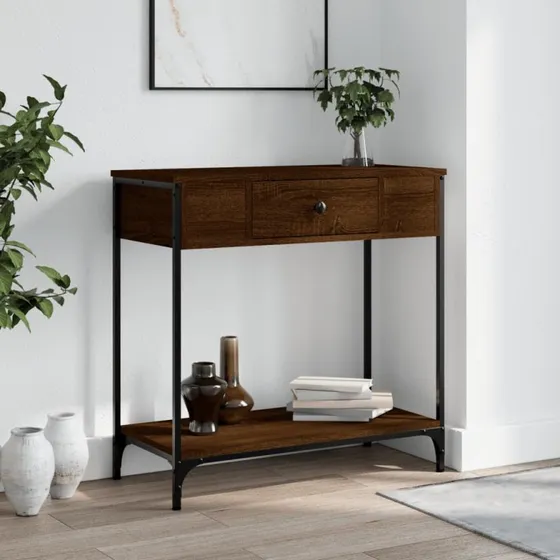 Konsolbord 75x34,5x75 cm – Brun egetræslook