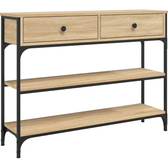 Konsolbord 100x25x75 cm - Sonoma-eg (konstrueret træ)