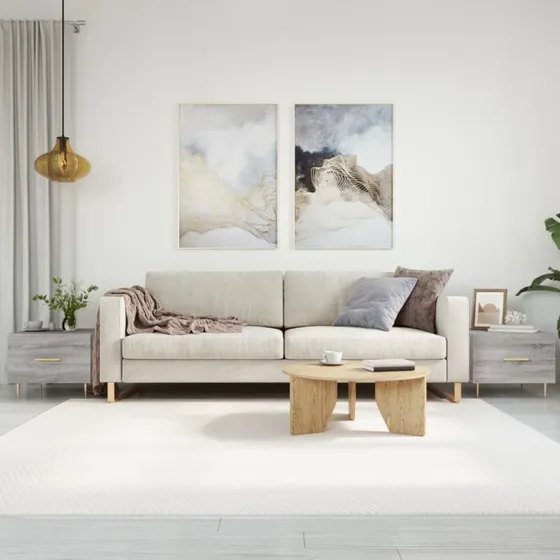 Sofaborde 2 stk. 50x50x40 cm – Grå Sonoma-eg
