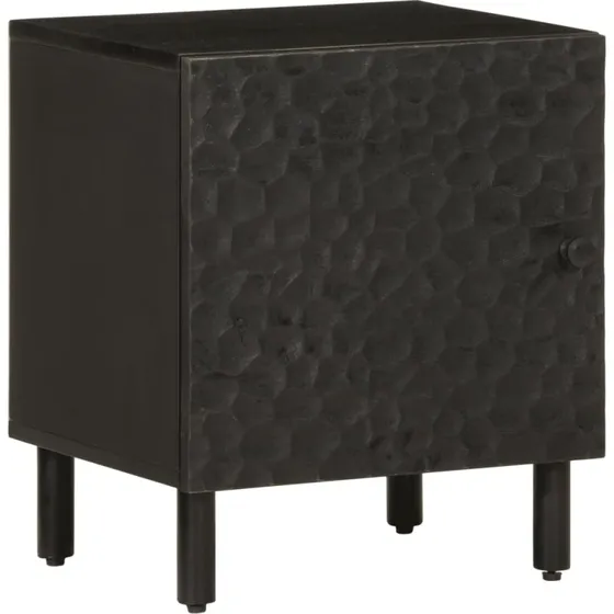 Sengebord i massivt mangotræ 40x33x46 cm – sort