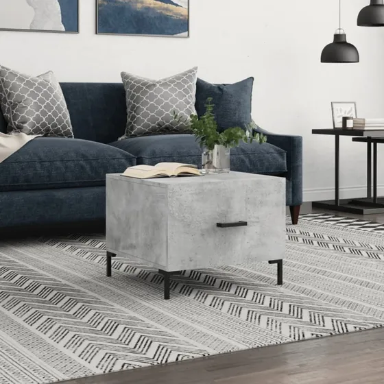 Sofabord 50x50x40 cm i konstrueret træ – betongrå