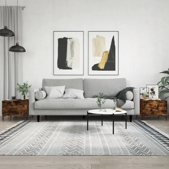 Sofaborde 2 stk. 50x50x40 cm – Røget egetræ