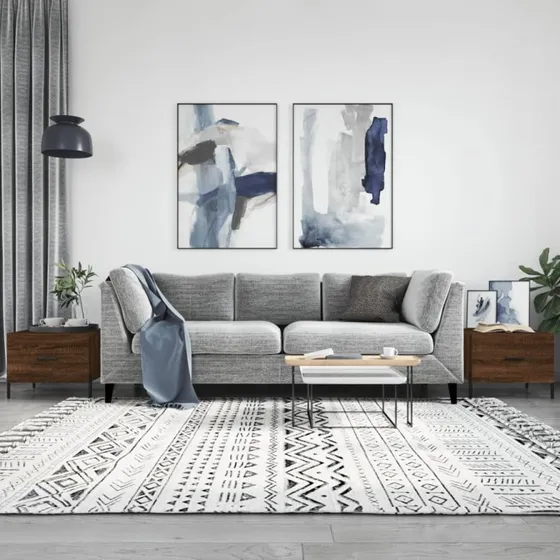 Sofaborde 2 stk. 50x50x40 cm i konstrueret træ – egetræsfarve