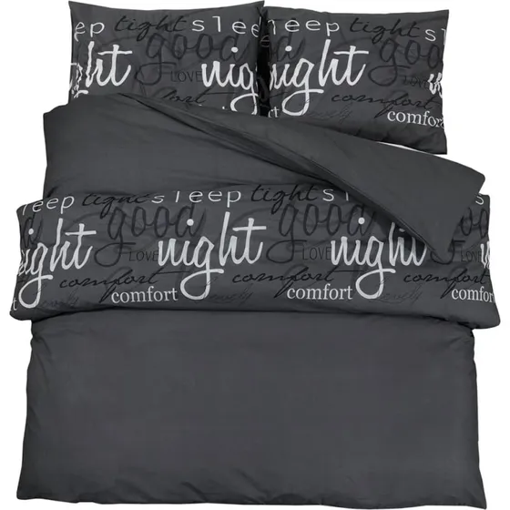 Sengetj 140x200 cm 100% bomuld - Sort, OEKO-TEX