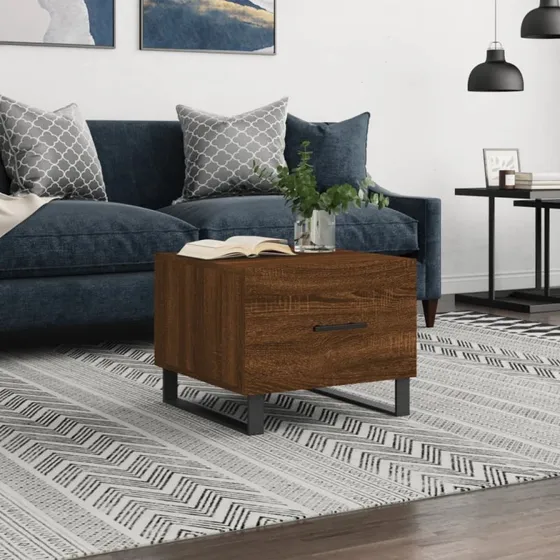 Sofabord 50×50×40 cm i konstrueret træ – egetræsfarve