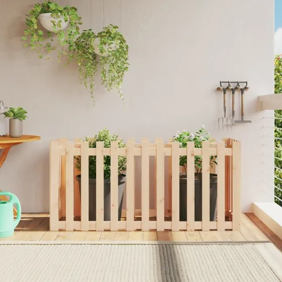 Højbed i massivt fyrretræ med stakitdesign 150x50x70 cm