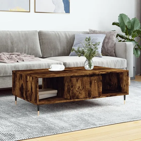 Sofabord 104x60x35 cm - konstrueret træ, røget egetræ