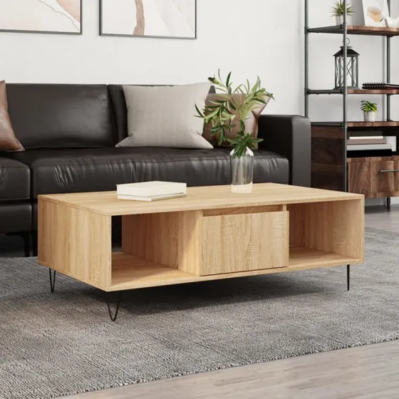 Sofabord 104x60x35 cm i sonoma-eg - 3 rum