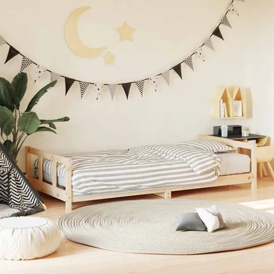 Sengeramme til juniorseng 90x200 cm i massivt fyrretr