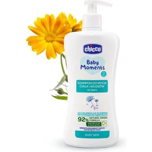 Chicco Baby Moments No‑Tears Shampoo & Shower Gel 500 ml