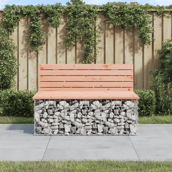 Havebænk i douglasgran med gabiondesign 103x70x65 cm