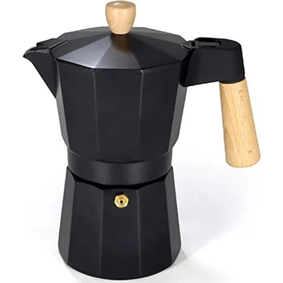 Bellanapoli Espresso Maker, 6 kopper, aluminium med træhåndtag