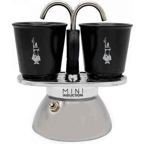Bialetti Mini Express Induktionsmoka 2 kopper (90 ml) - Sort/Stål