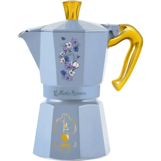 Bialetti Moka Express Bridgerton 6 kopper – blå med blomster