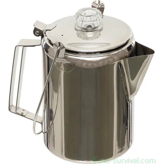 Fox Outdoor Kaffekande med Perkolator 1,2 l, Rustfrit Stål