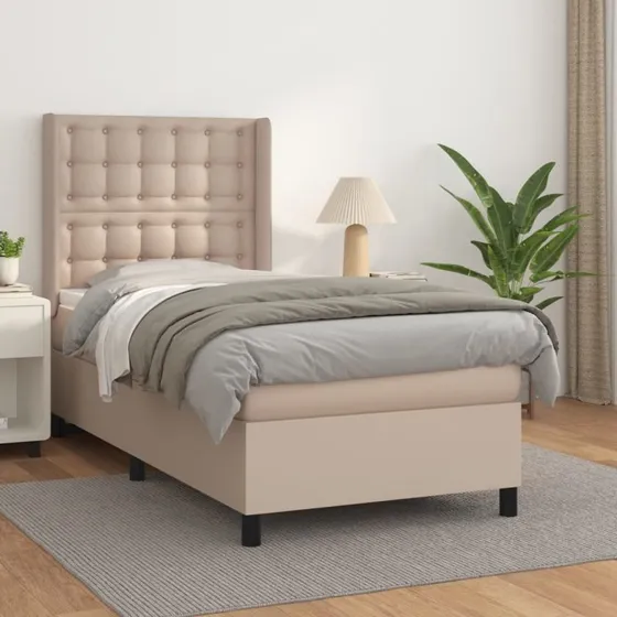 Kontinentalseng 80x200 cm kunstlæder – Cappuccino