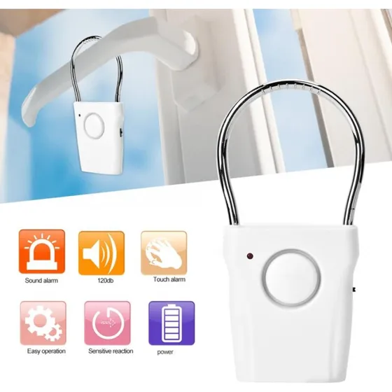 Universal 120dB Vibrationsalarm til dør/vindue - Tyverisikring