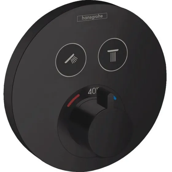 hansgrohe ShowerSelect S væghængt termostatarmatur 2-udtag, mat sort