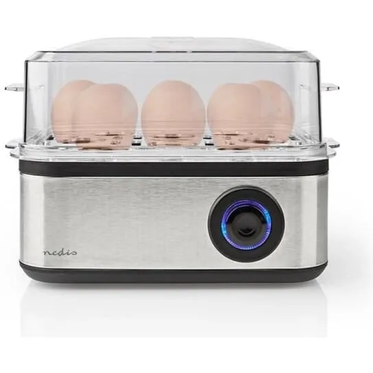 Nedis Æggekoger 8 æg, 3 trin 500 W (sort/aluminium)