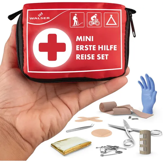 Mini førstehjælpssæt til bil, rød – EU 2017/745-kompatibel, vandtæt