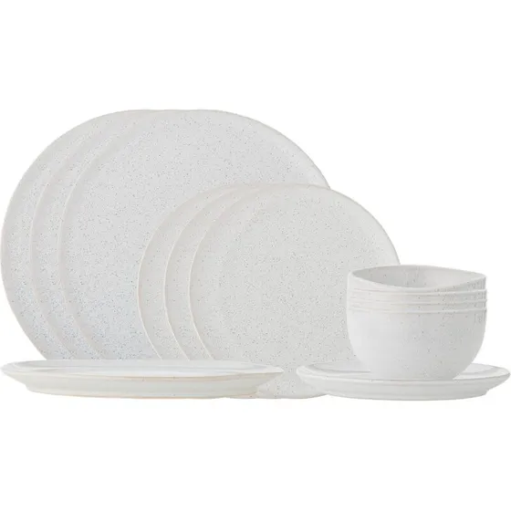 Bloomingville Addison bordservice 12 dele, hvid stentøj