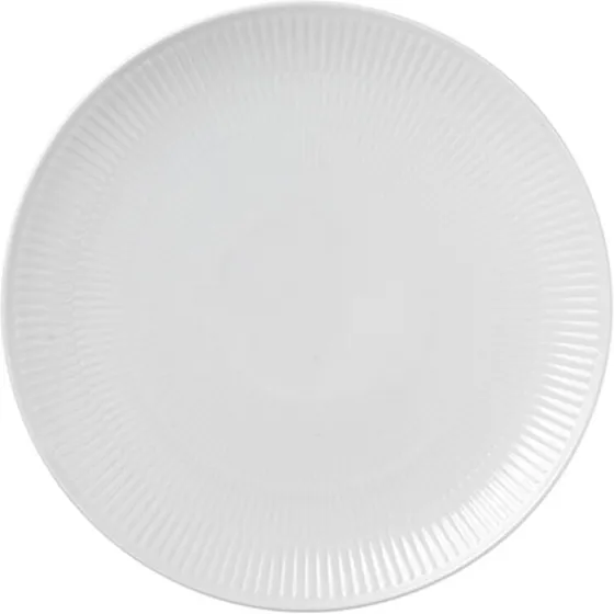 Royal Copenhagen Hvid Riflet coupe-tallerken 27 cm