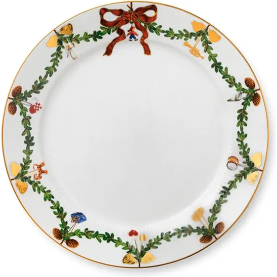 Royal Copenhagen Stjerne Riflet Jul middagstallerken 27 cm