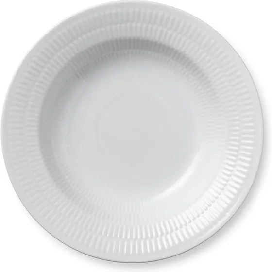 Royal Copenhagen Hvid Riflet Dyb Tallerken 21 cm