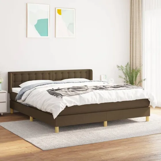 Kontinentalseng 160x200 cm med pocketmadras - mørkebrun
