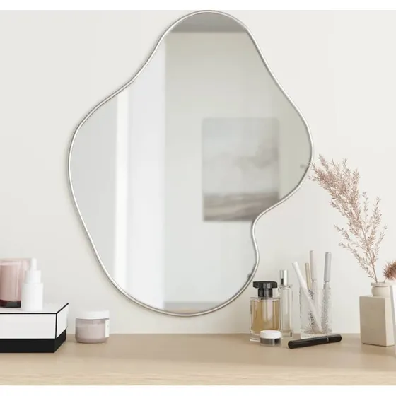Vægspejl 60x50 cm sølv – glas med PVC-ramme