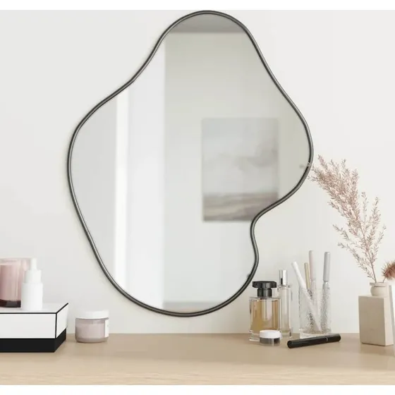 Vægspejl 60x50 cm med sort PVC-ramme