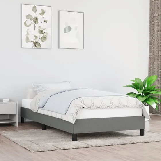 Sengeramme 90x200 cm stof mørkegrå – uden madras