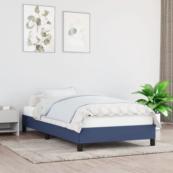 Sengeramme 100x200 cm i stof (blå) - uden madras
