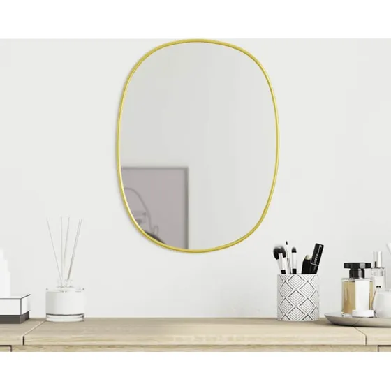 Vgspejl 40x30 cm guldfarvet - minimalistisk PVC-ramme